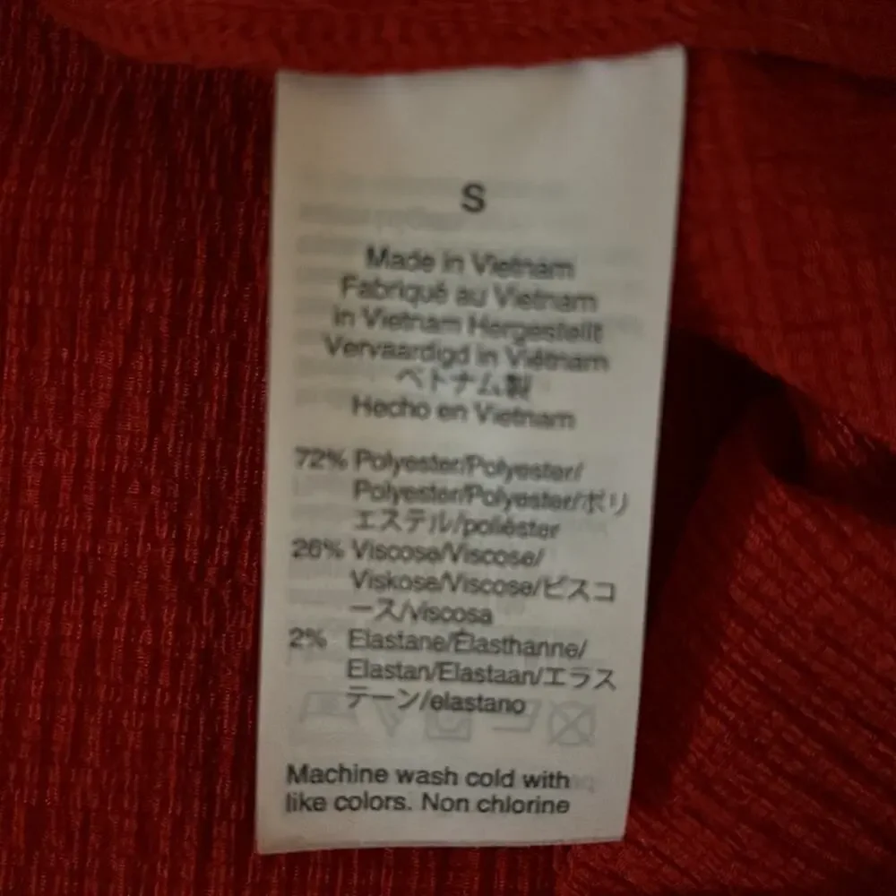 Madewell Texture & Thread Peasant Top Red Puff Sleeve S Boho Costal Cowgirl Chic